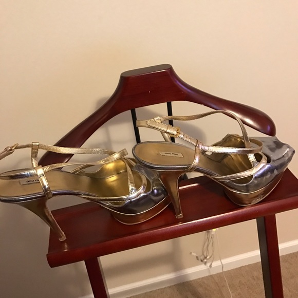 Miu Miu Gold and Silver platform size 11 - Picture 2 of 4